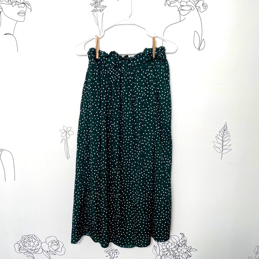 Dark Green Polka Dot Skirt